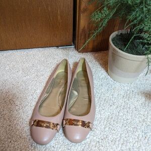 Coach Bianca Blush Leather Flats